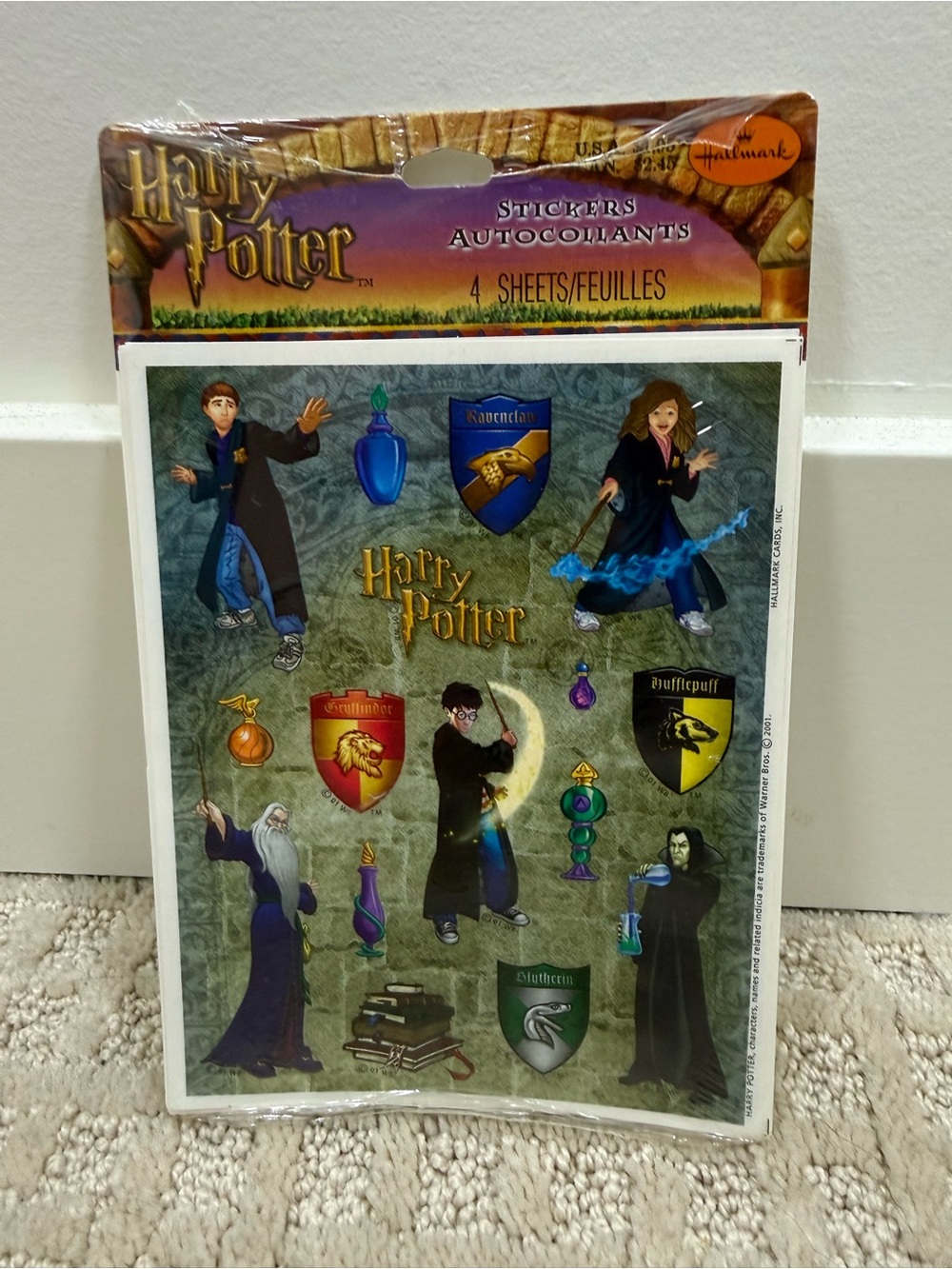 HARRY POTTER | Vintage 2001 Hallmark Sticker Sheets 4-Pack